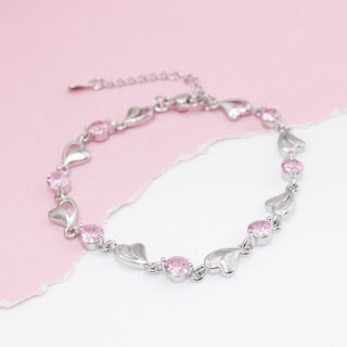 Pulsera Corazones y Zirconias