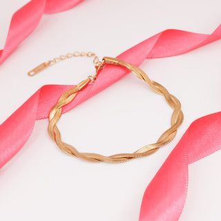 Pulsera Entrelazada Dorada Chic