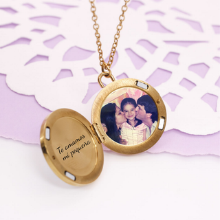 Relicario Circle Nácar Personalizado Foto a Color