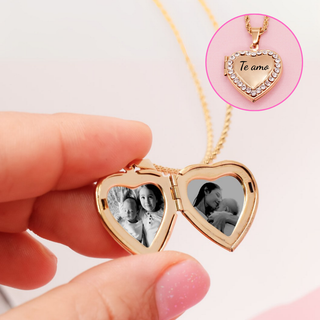 Relicario Zirconias Corazón Personalizado