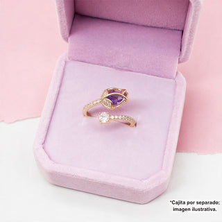 Anillo Ajustable Tulipán con Zirconias