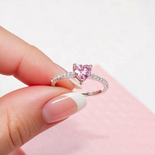 Anillo Promesa Heart Pink Plata 925