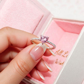 Anillo Promesa Heart Pink Plata 925