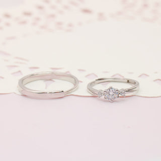 Anillo Ajustable Pareja Love Promise Plata 925