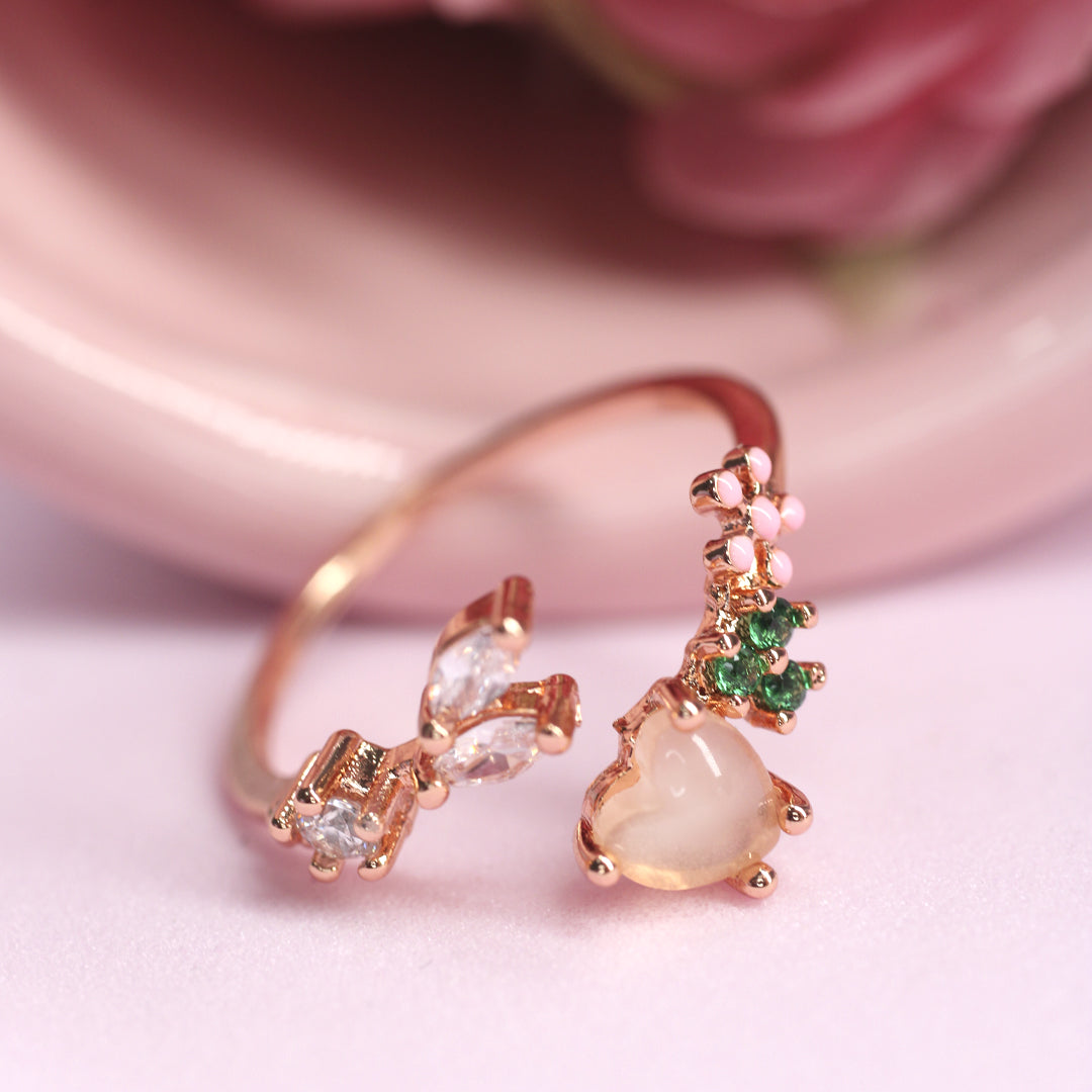 Anillo Rose Gold Pink Heart