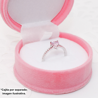 Anillo Promesa Heart Pink Plata 925