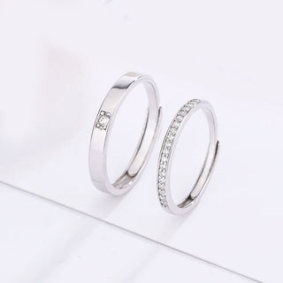 Anillos Ajustables de Pareja Infinity Plata 925