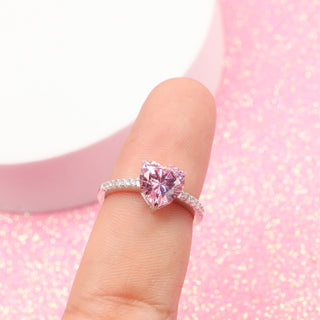 Anillo Promesa Heart Pink Plata 925