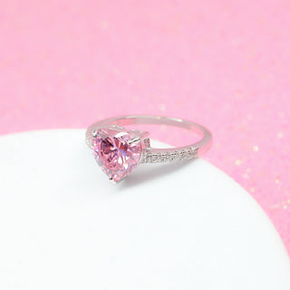 Anillo Promesa Heart Pink Plata 925