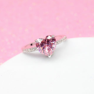 Anillo Promesa Heart Pink Plata 925