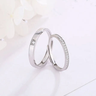 Anillos Ajustables de Pareja Infinity Plata 925
