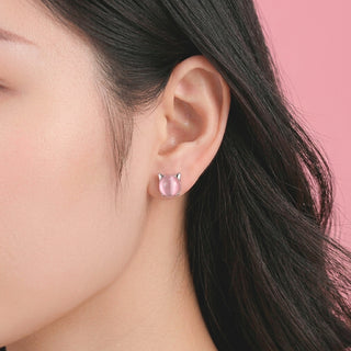 Aretes Pink Cat Plata925