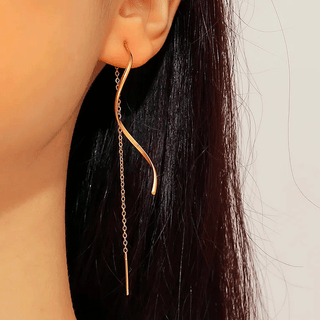 Aretes Voladores Espiral Gold Acero