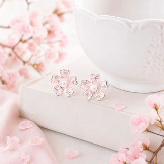 Aretes Flor de Cerezo Silver