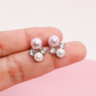 Aretes Perla Rosa & Blanca