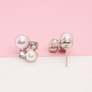 Aretes Perla Rosa & Blanca