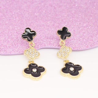 Aretes Trébol Negro