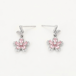 Aretes Flor & Mariposa Pink