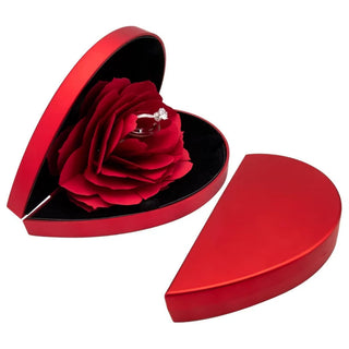 Cajita de Regalo para Anillo Rosa Roja 3D