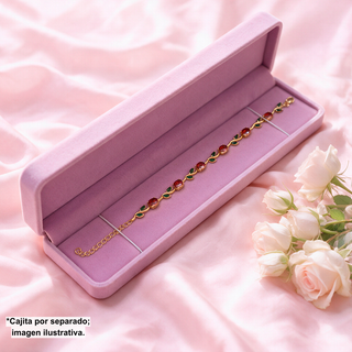 Cajita de Regalo Larga Pink Velvet para Collar y Pulsera