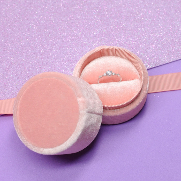 Cajita de Regalo Anillo y Aretes Chicos Pink Circle