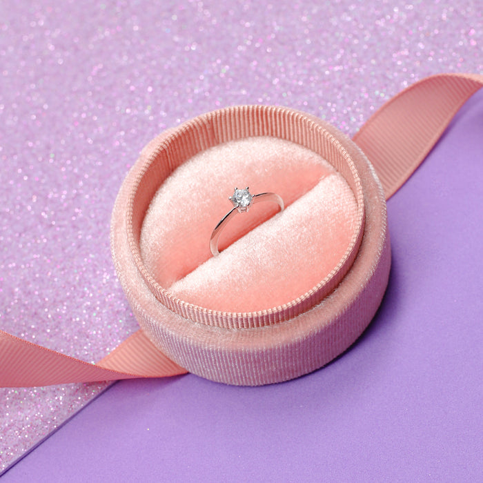 Cajita de Regalo Anillo y Aretes Chicos Pink Circle