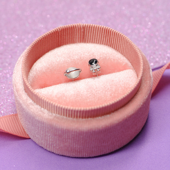 Cajita de Regalo Anillo y Aretes Chicos Pink Circle