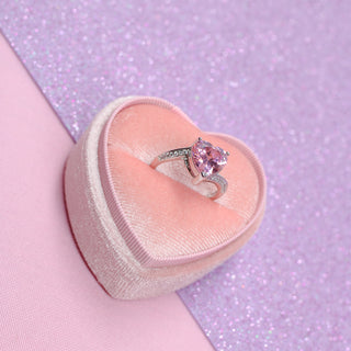 Cajita de Regalo Anillo Y Aretes Chicos Pink Heart