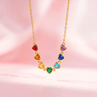 Collar Corazones Arcoíris