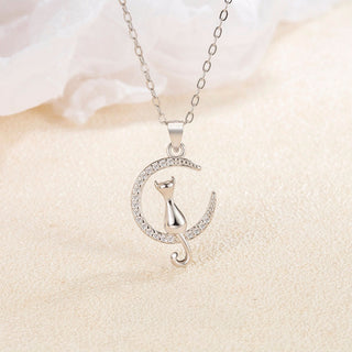 Collar Gatito en la Luna Plata925