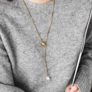Collar Doble Perla Largo