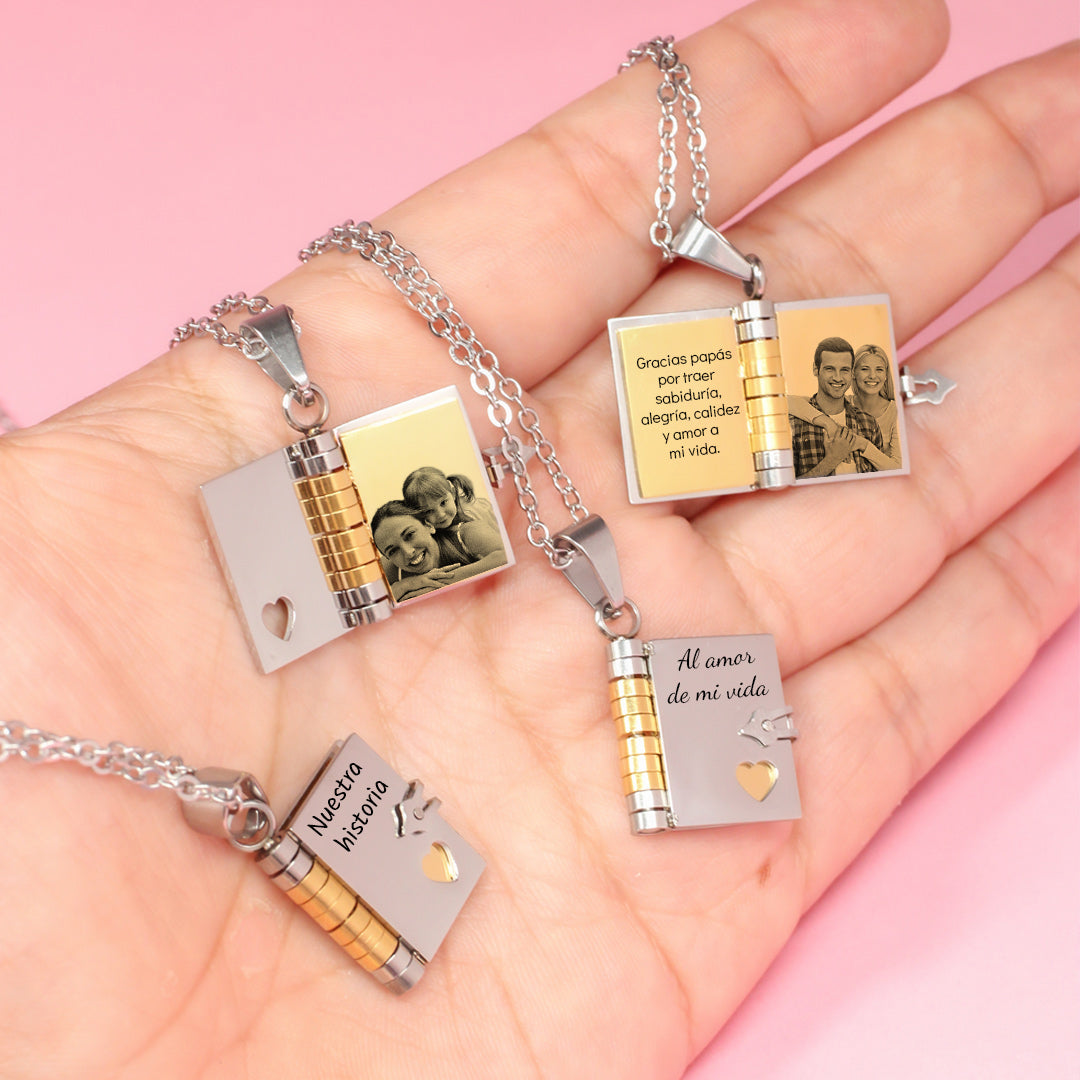 Collar Libro Personalizado + Cajita Regalo GRATIS
