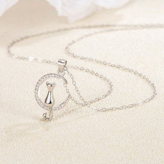 Collar Gatito en la Luna Plata925