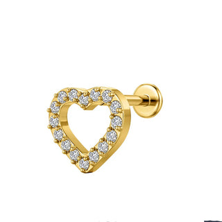 Piercing 1era Perforación Crystal Heart Titanio