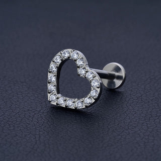 Piercing 1era Perforación Crystal Heart Titanio