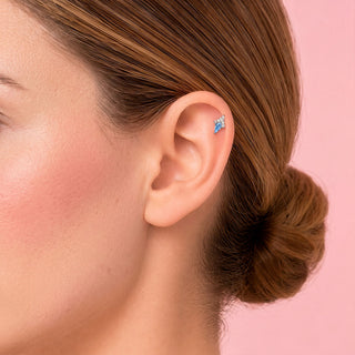 Piercing Crystal Blue 1era Perforación Titanio