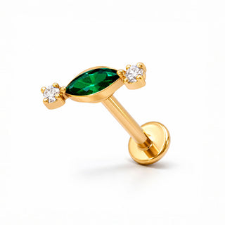 Piercing Marquise Green 1era Perforación Titanio