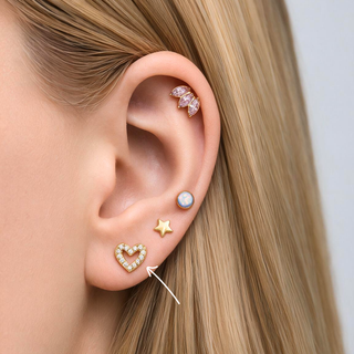 Piercing Corazón con Zirconias