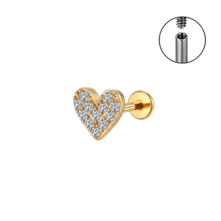 Piercing Heart Glow 1era Perforación Titanio