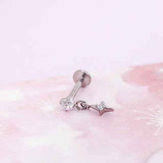 Piercing Diamond con Destello Colgante Titanio