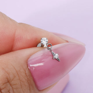 Piercing Diamond con Destello Colgante Titanio