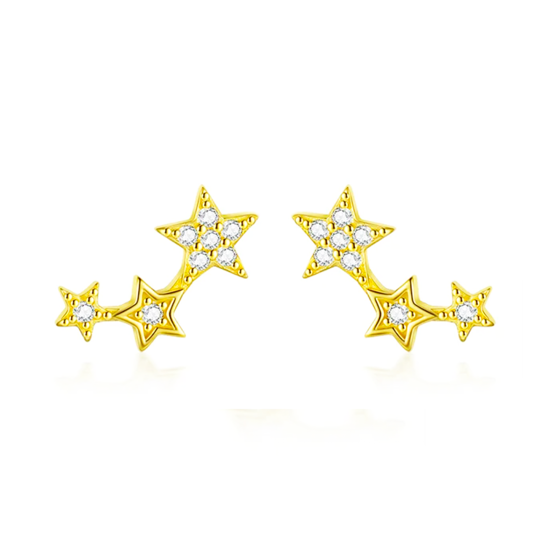 Piercings Estrellas con Zirconias Gold
