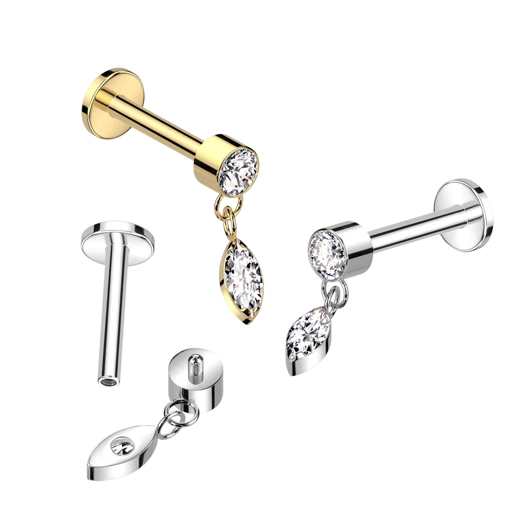Piercing 1era Perforación Crystal con Colgante Titanio