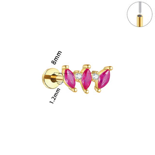 Piercing Titanio 1era Perforación Fucsia