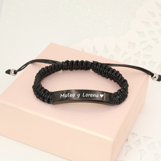 Pulsera Tejida Black Personalizada Unisex