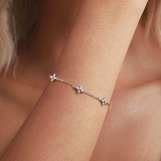 Pulsera Flor Crystal Plata 925