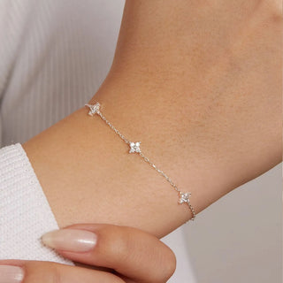 Pulsera Flor Crystal Plata 925