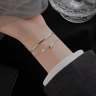 Pulsera y Brazalete Doble Capa Con Zirconia