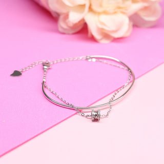 Pulsera y Brazalete Doble Capa Con Zirconia