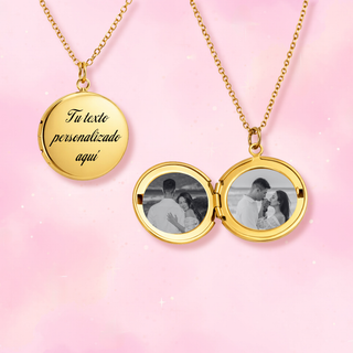 Relicario Redondo Personalizado Grabado Láser